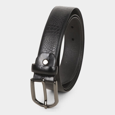 Men's Black Polyurethane Casual Belt