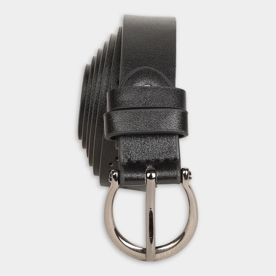 Women's Black Polyurethane Belt, , large image number null