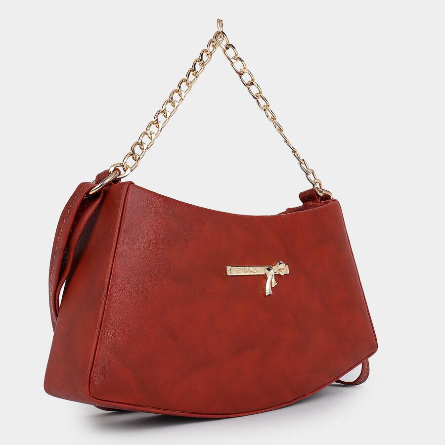 Women's Maroon Polyurethane Sling Bag, , large image number null