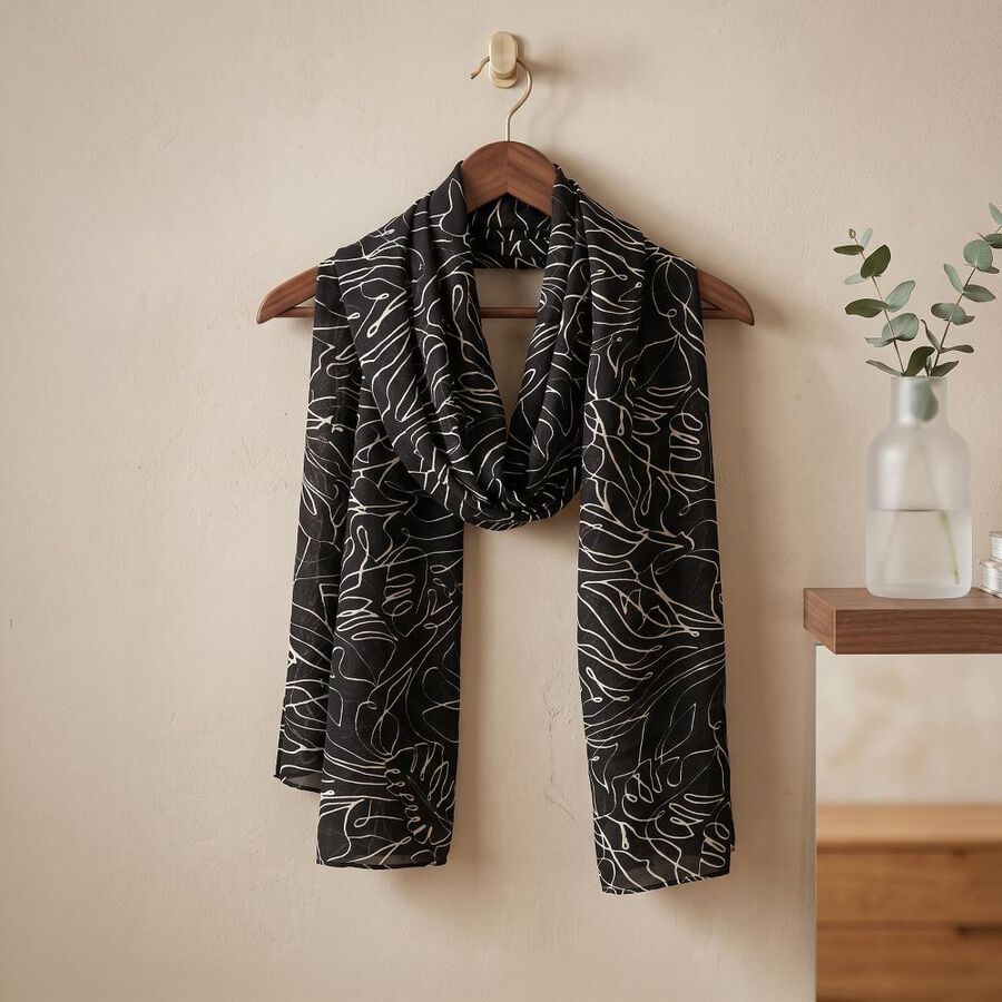 Woman's Black Scarf, , large