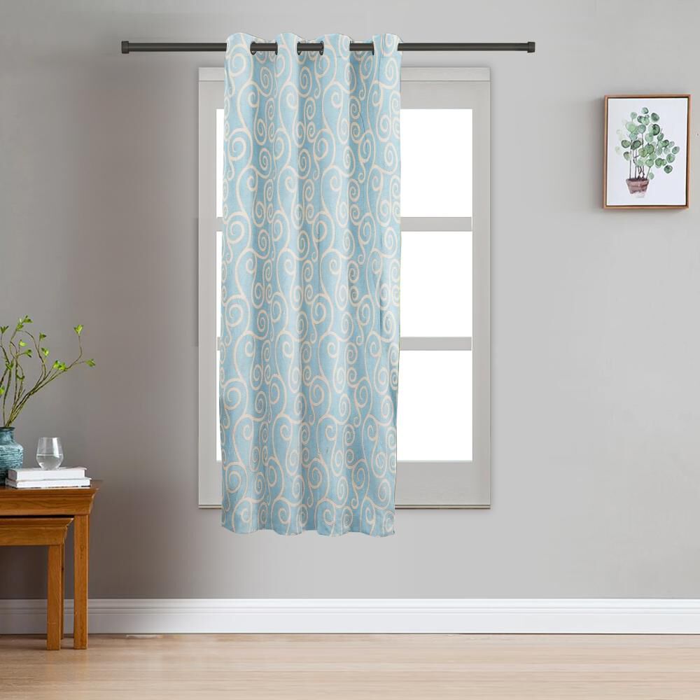 Home Beautiful                         5ft. Dark Blue Window Curtain