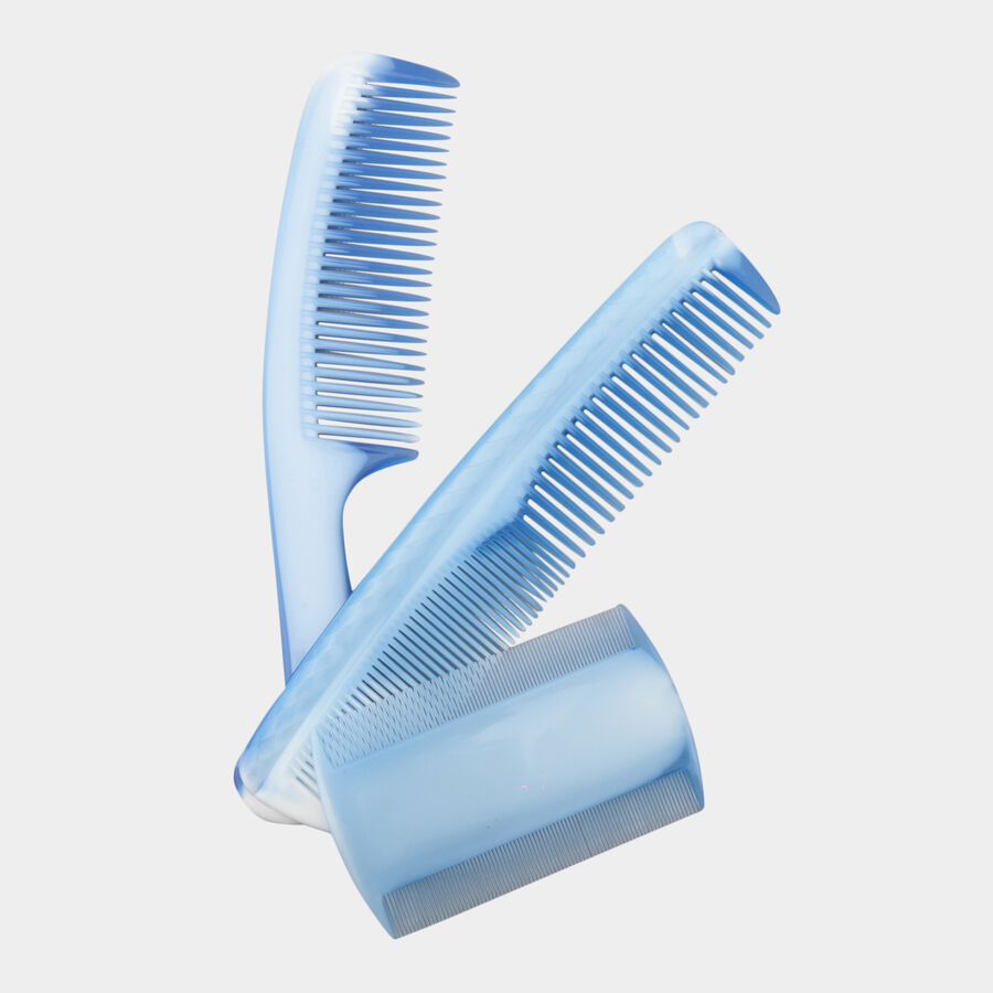 Plastic Hair Comb, Set of 3 - Colour/Design May Vary, , large image number null