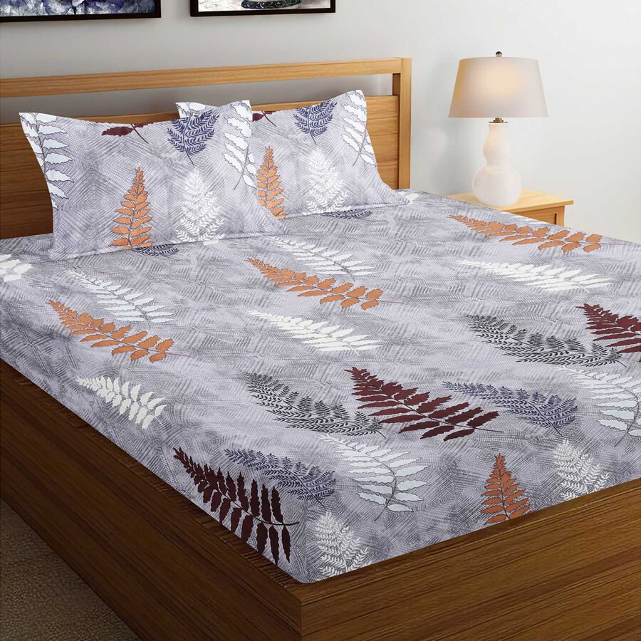 110 GSM Microfiber Double Bedsheet With 2 Pillow Covers, , large image number null