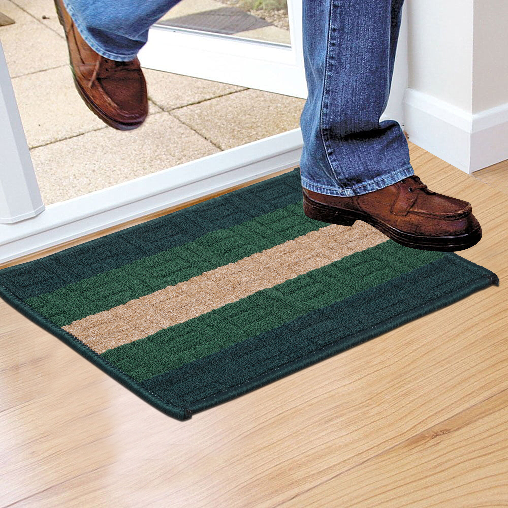 Home Beautiful                         Anti-Skid Blue Polypropylene Door Mat