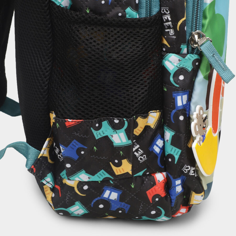 Kid's Black Cartoon Printed Bag, , large image number null