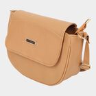 Women's Beige Polyurethane Sling Bag, , small