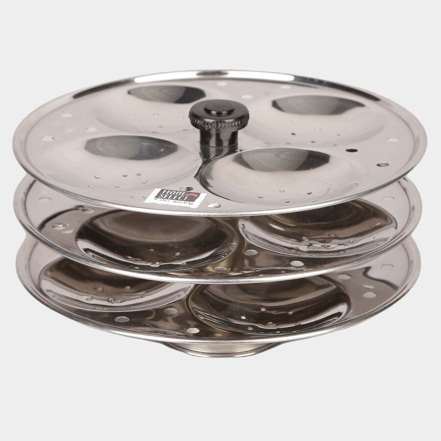 3 Plate Steel Idli Stand - 12 Pcs. Idli, , large image number null