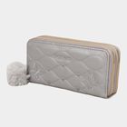 Women's Grey Polyurethane Clutch Bag, , small image number null