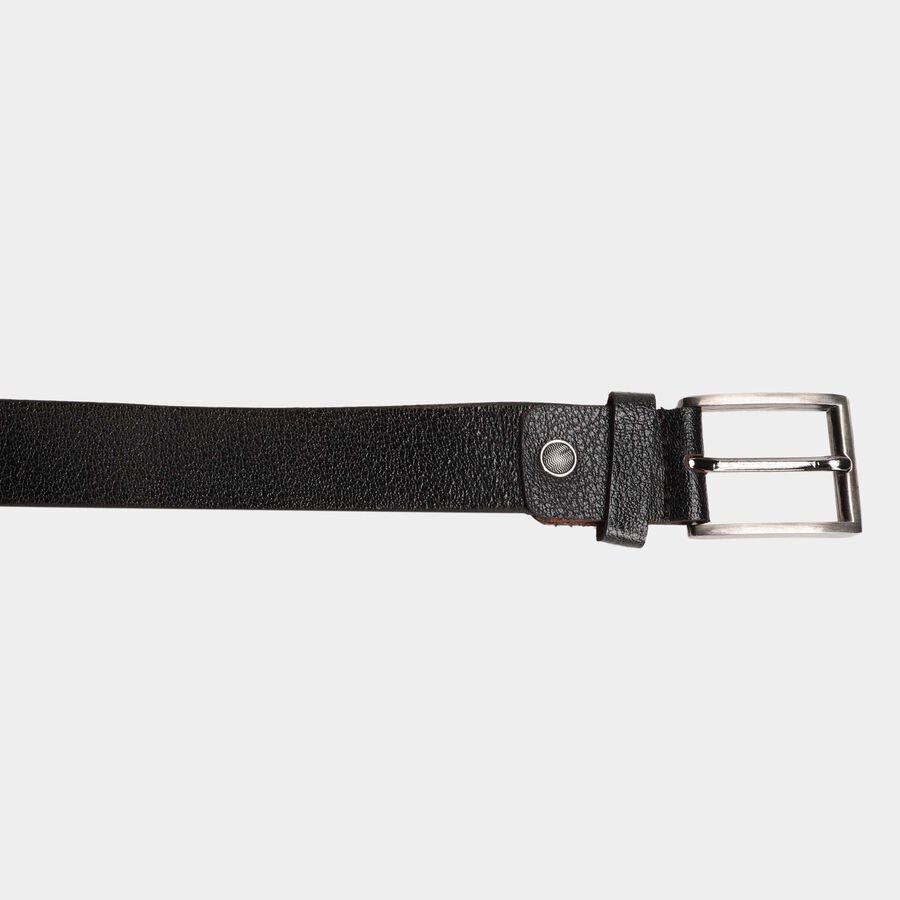 Men's Black Leather Casual Belt, , large image number null