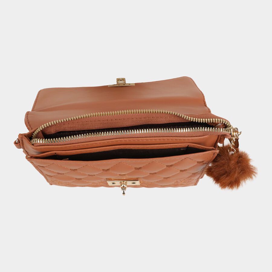 Women's Polyurethane Zipper Sling Bag, , large image number null