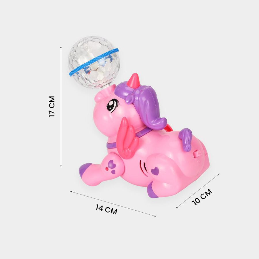 Kid's Dancing Unicorn Toy with Crystal Disco Light Ball, , large