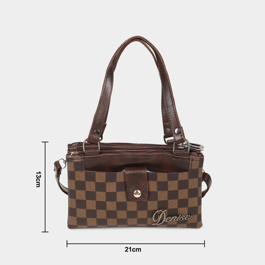 Women's Brown Polyurethane Sling Bag, , large image number null