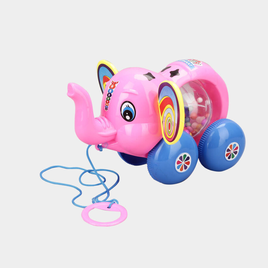 Plastic Pull Along Elephant, , large image number null