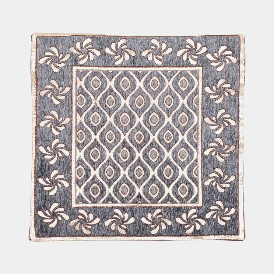 Black and Beige Jacquard Decorative Cushion Cover, , large