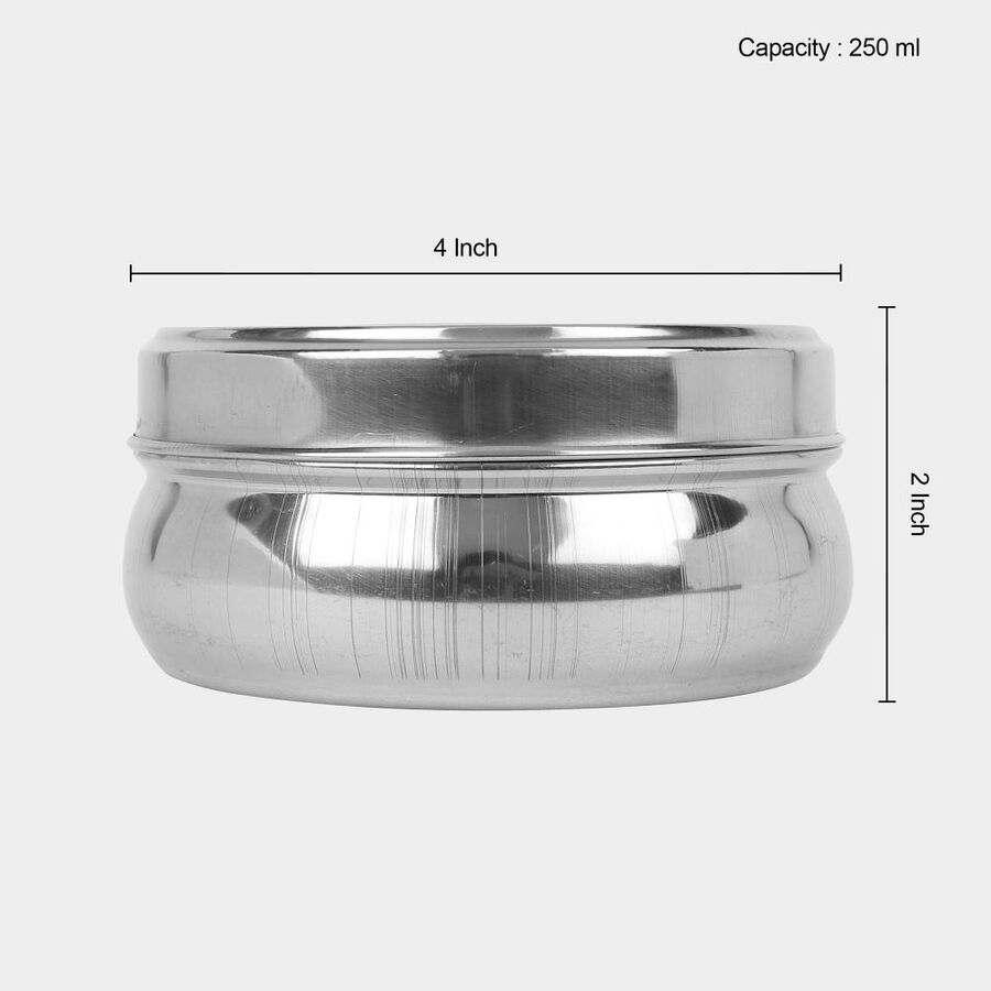 250 ml Stainless Steel Poori Dabba, , large image number null