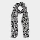 Women's Black Viscose Scarf, , small image number null