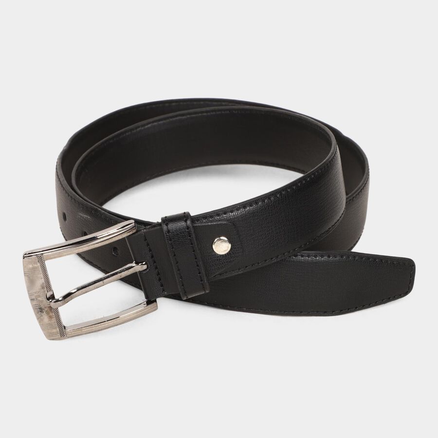 Men's Black Polyurethane Formal Belt, , large image number null