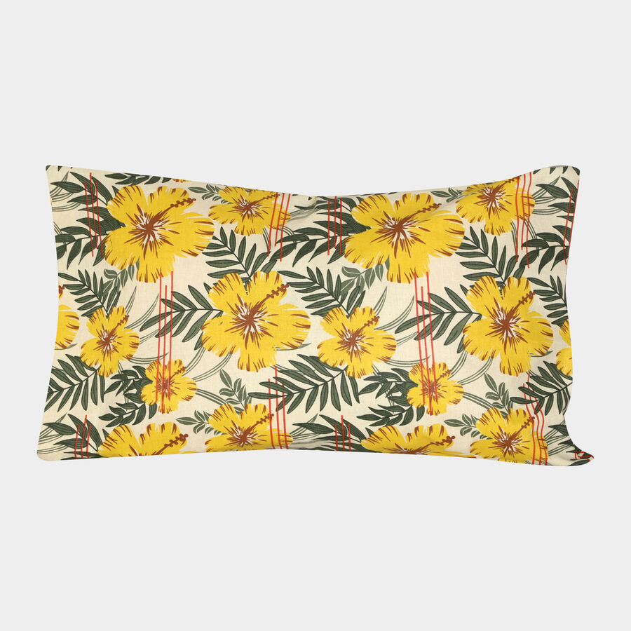 Yellow Cotton Blend Pillow Cover, , large