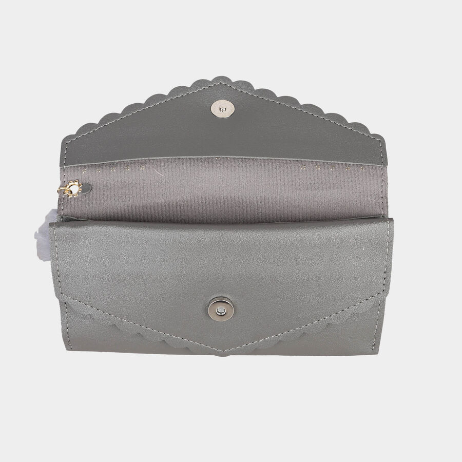 Women's Polyurethane Envelope/Zipper Hand Pouch, , large image number null