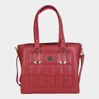 Women's Polyurethane Satchel, Quilted, Medium Size, , small image number null