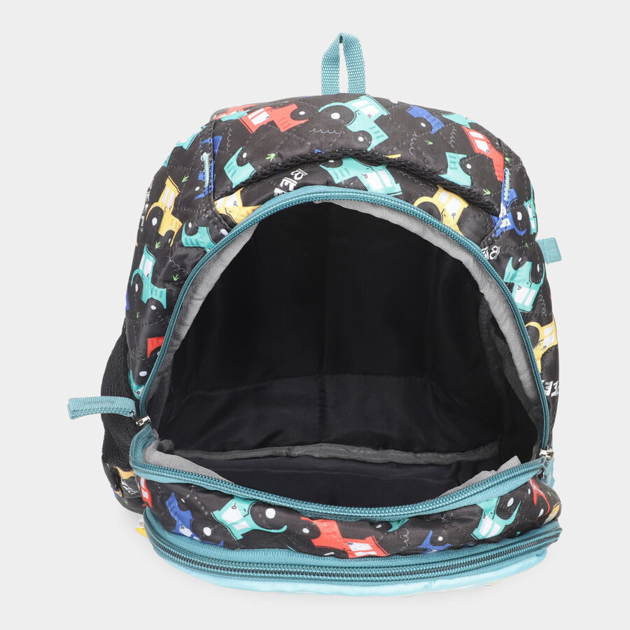 Kid's Black Cartoon Printed Bag, , large image number null