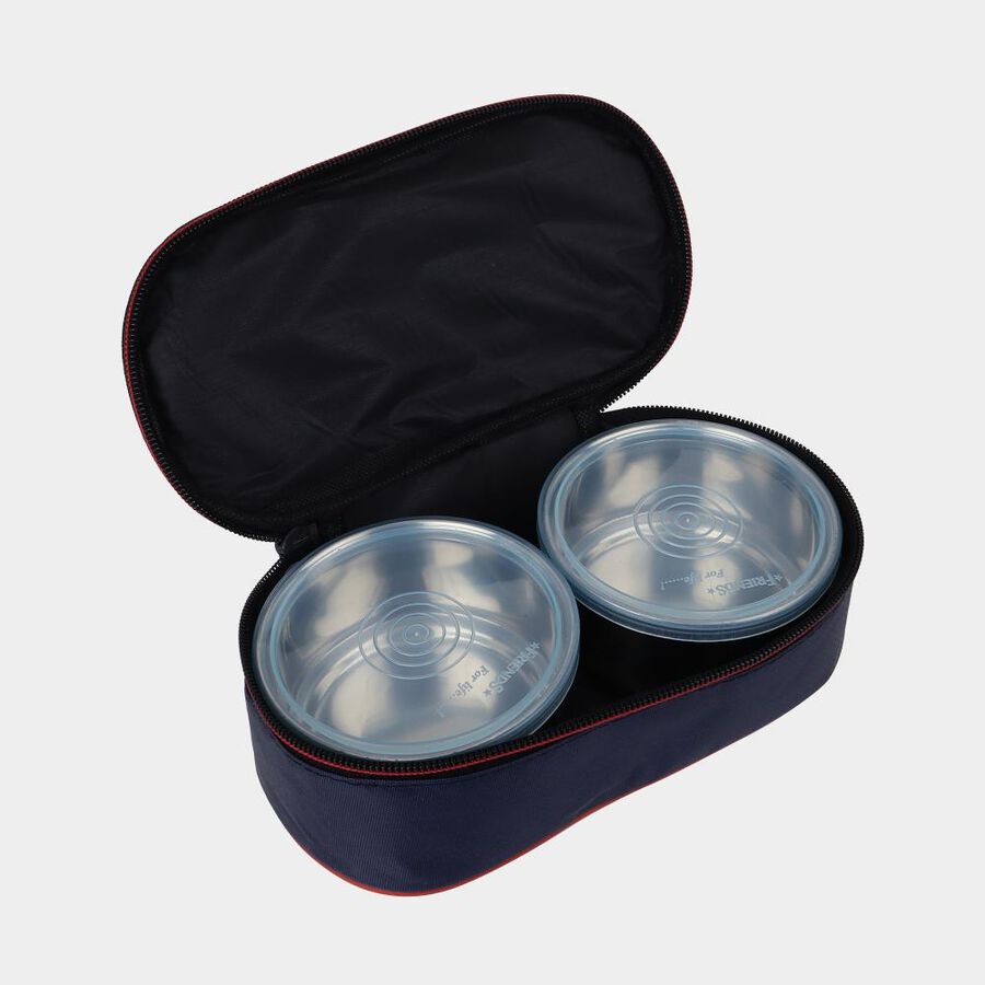 Steel Lunch Box, 2 Containers And Bag, , large image number null