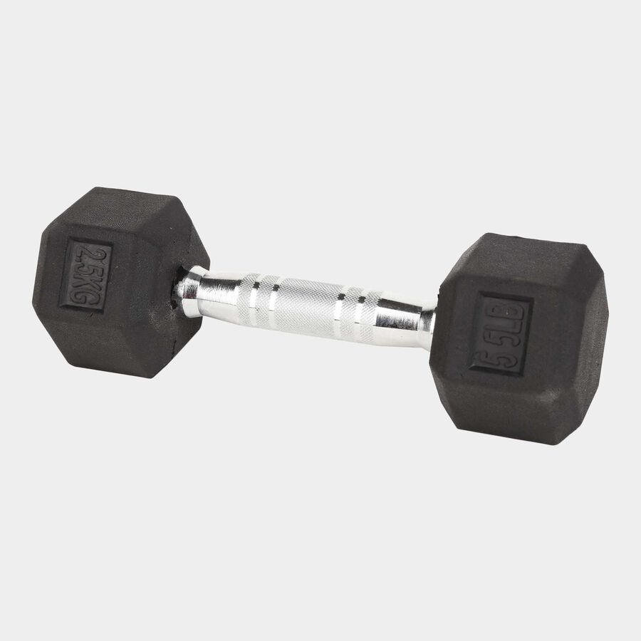 Rubber & Iron Body Fitness Dumbbells- 2.5 Kg, , large image number null