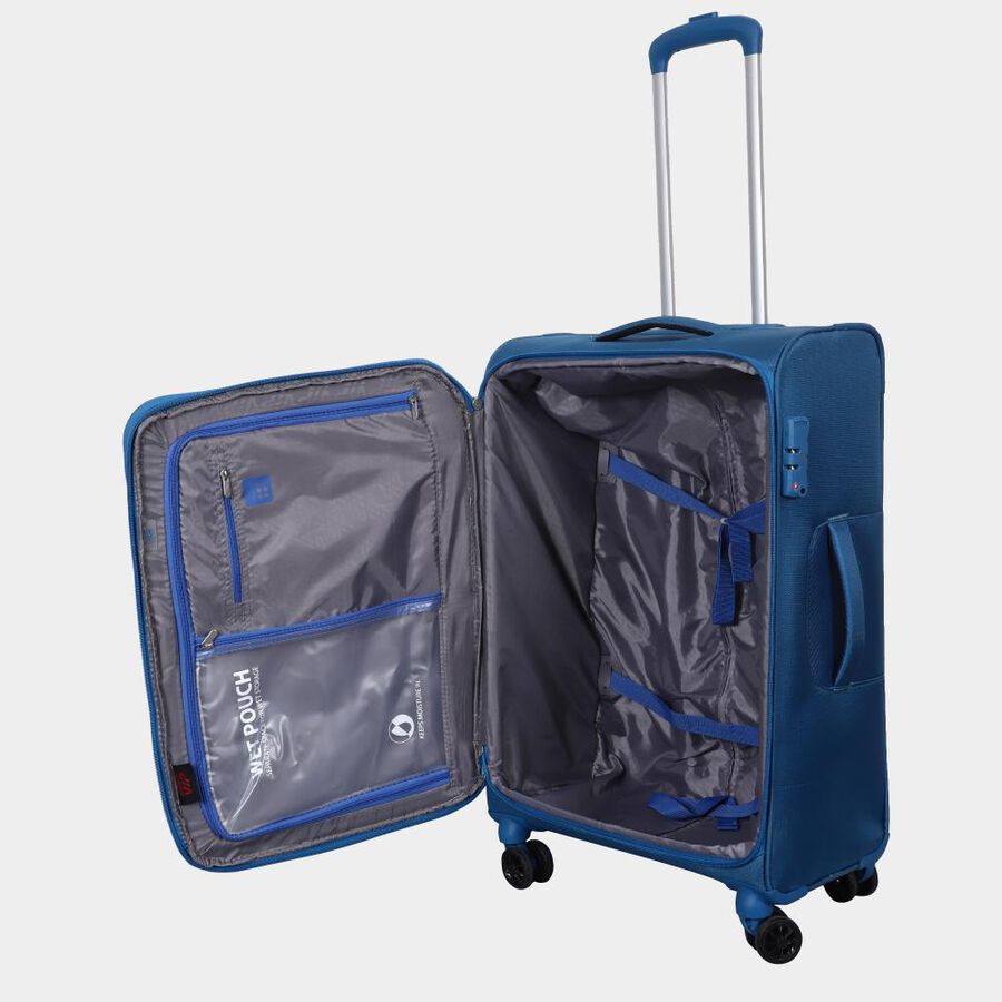 1 Pc 8-Wheel Polyester Soft Case Trolley, Medium, , large image number null