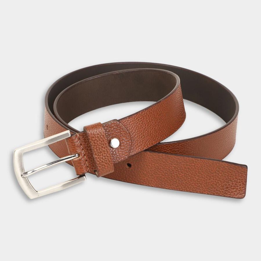Men's Tan Leather Casual Belt, , large image number null
