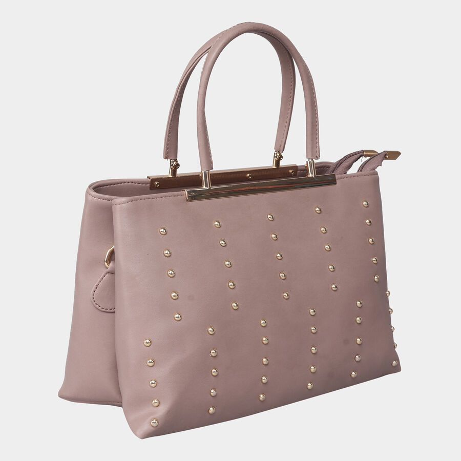Women's Peach Polyurethane Tote Bag, , large image number null