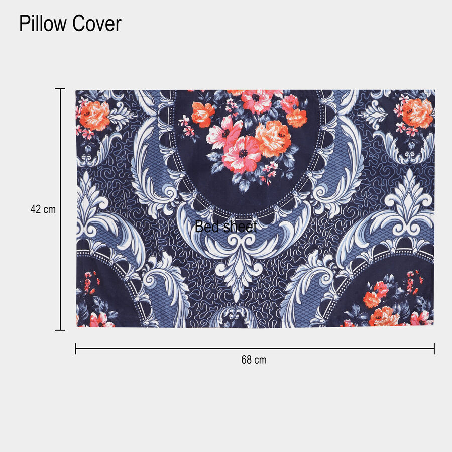 120 GSM Blue Polyester Double Bedsheet, , large image number null