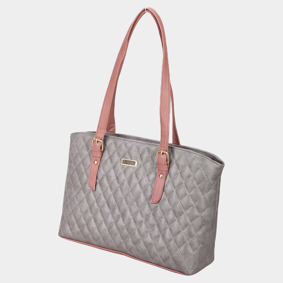 Women's Grey Polyurethane Tote Bag, , large image number null