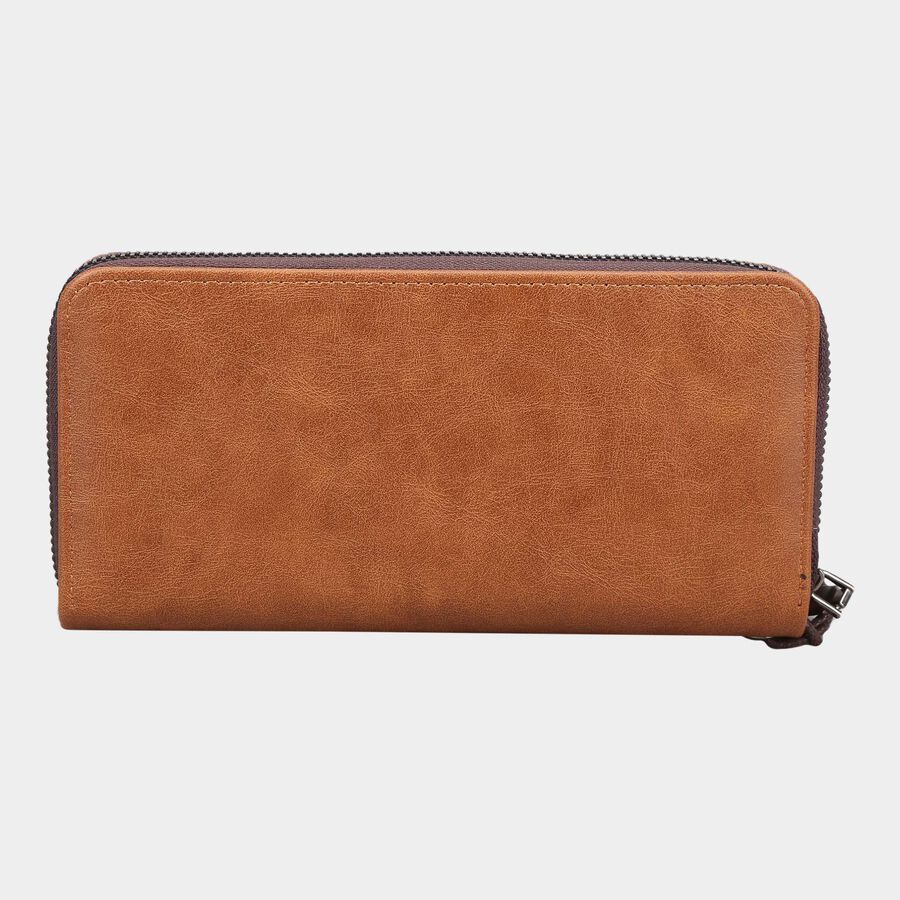 Women's Tan Polyurethane Hand Pouch, , large image number null