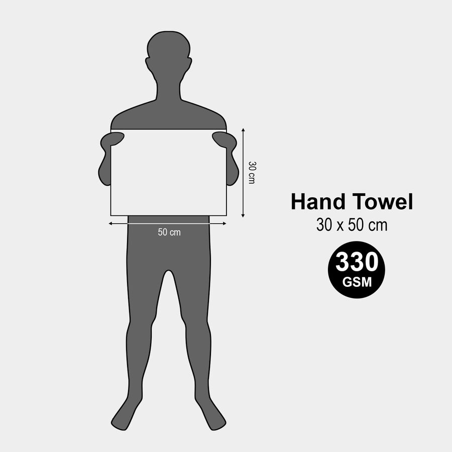 Cotton Hand Towel, Set of 2, 330 GSM, 30 X 50 cm, , large image number null
