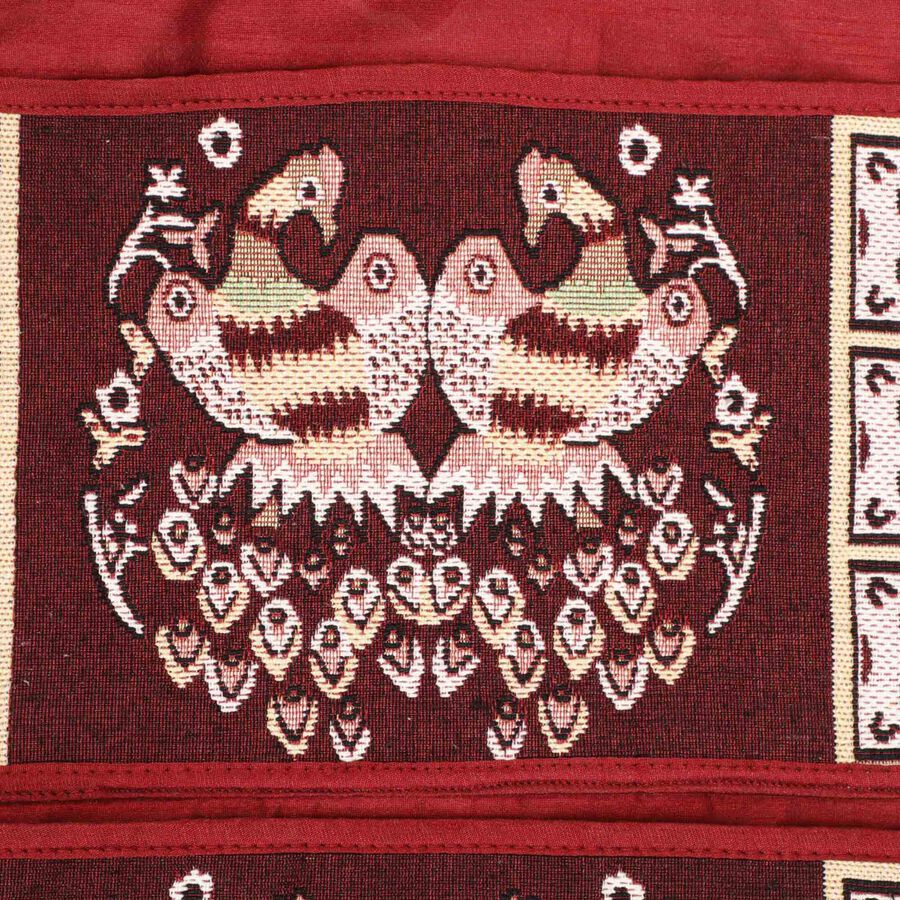 Maroon Cotton Blend Wall Hanging Organiser, , large image number null