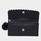Women's Black Polyurethane Hand Pouch, , small image number null