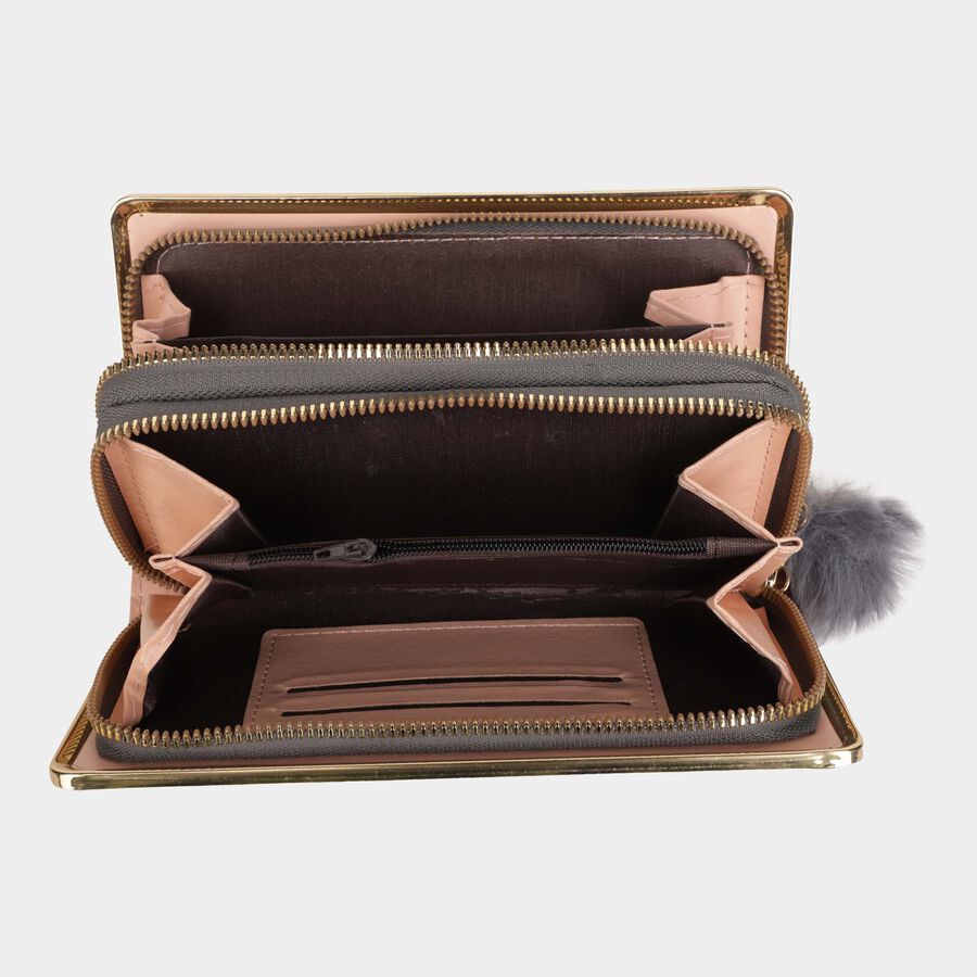 Women's Polyurethane Zipper Hand Pouch, , large image number null