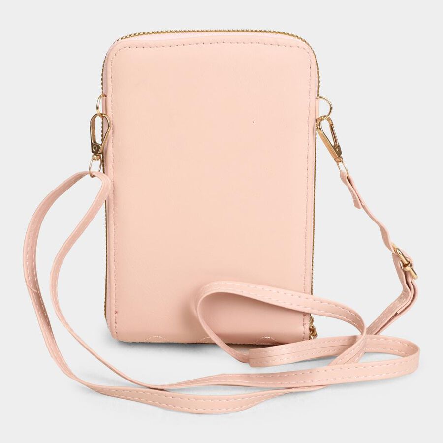 Women's Pink Polyurethane Sling Bag, , large image number null