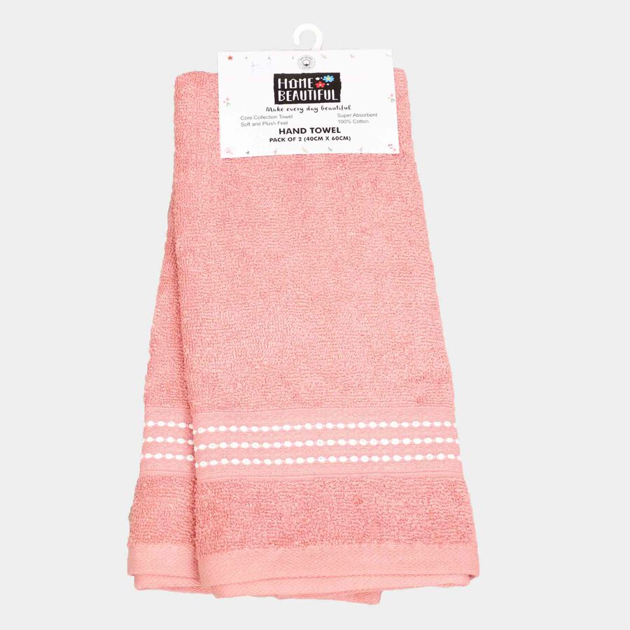 Cotton Hand Towel, Set of 2, 380 GSM, 40 X 60 cm