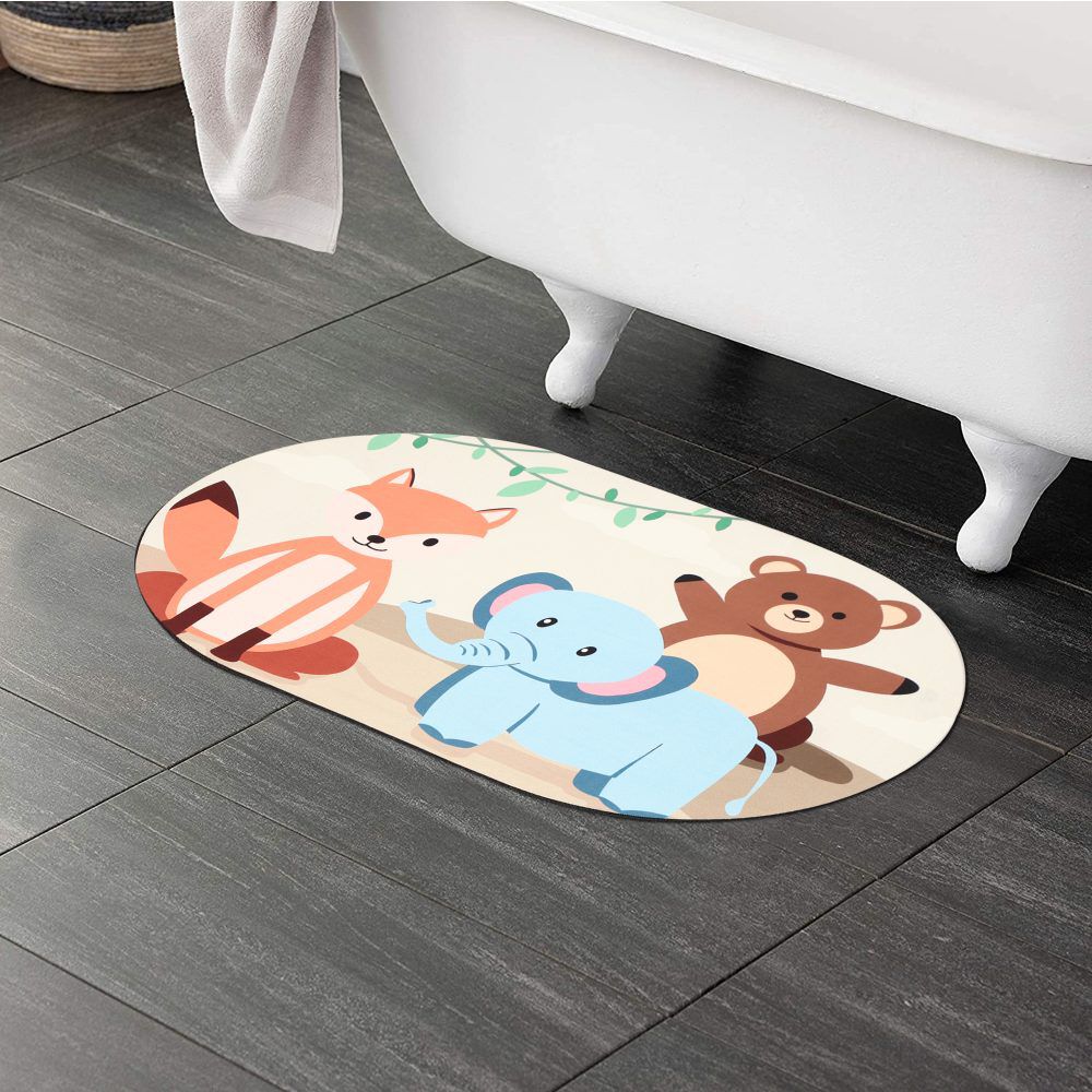 Home Beautiful                         Anti-Skid Beige Polyester Bath Mat