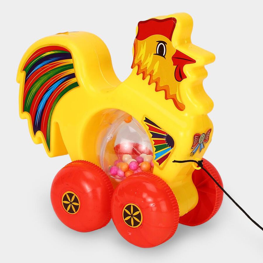 Yellow Plastic Pull Along Jeep Toy , , large