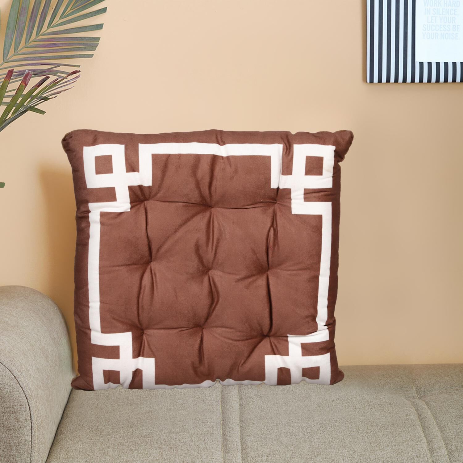 Home Beautiful                         Brown Polyester Cushion