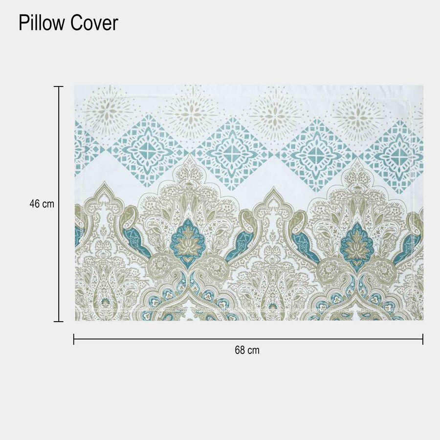 Light Green Microfiber Double Bedsheet with Pillow Cover, , large