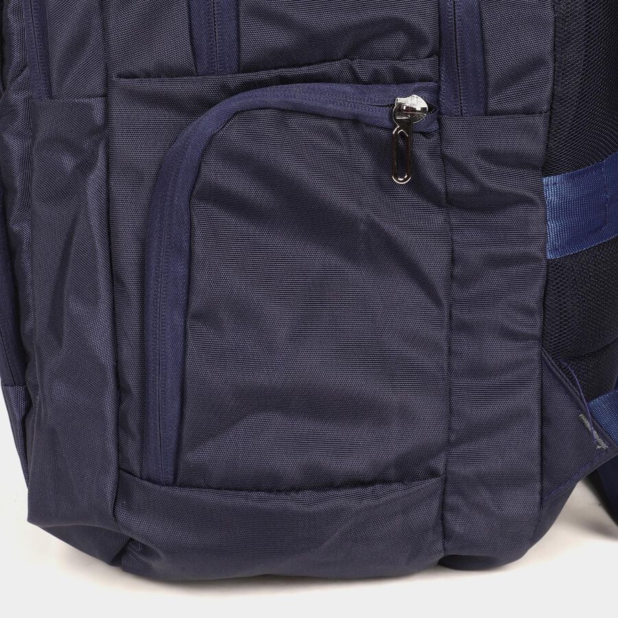 Dark Blue Polyester Backpack with Laptop Compartment and USB Port, , large image number null
