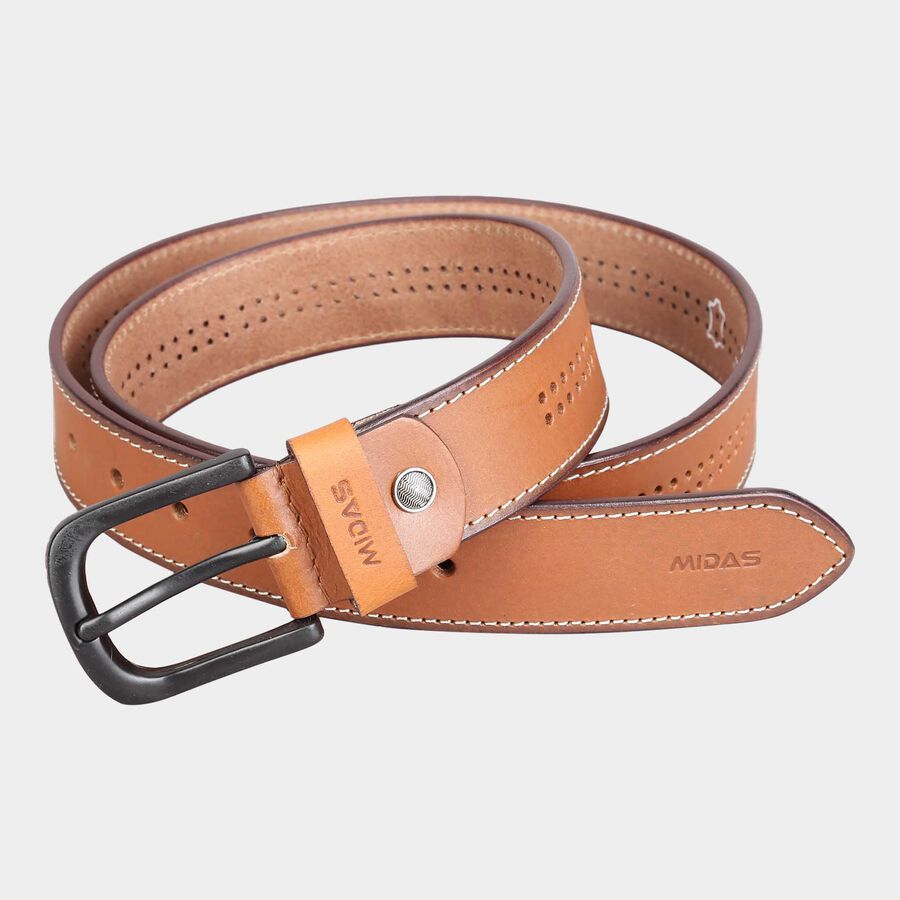 Men's Polyurethane Casual Belt, Size 40, Smooth/Plain, , large image number null