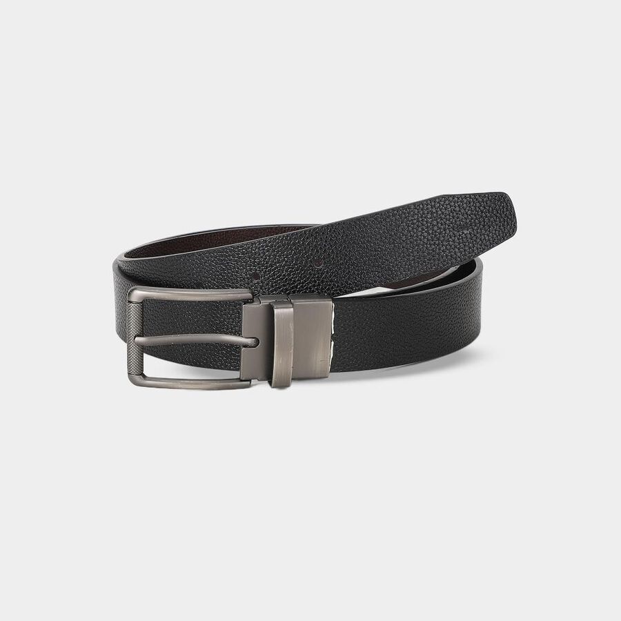 Men's Black PU Belt, , large