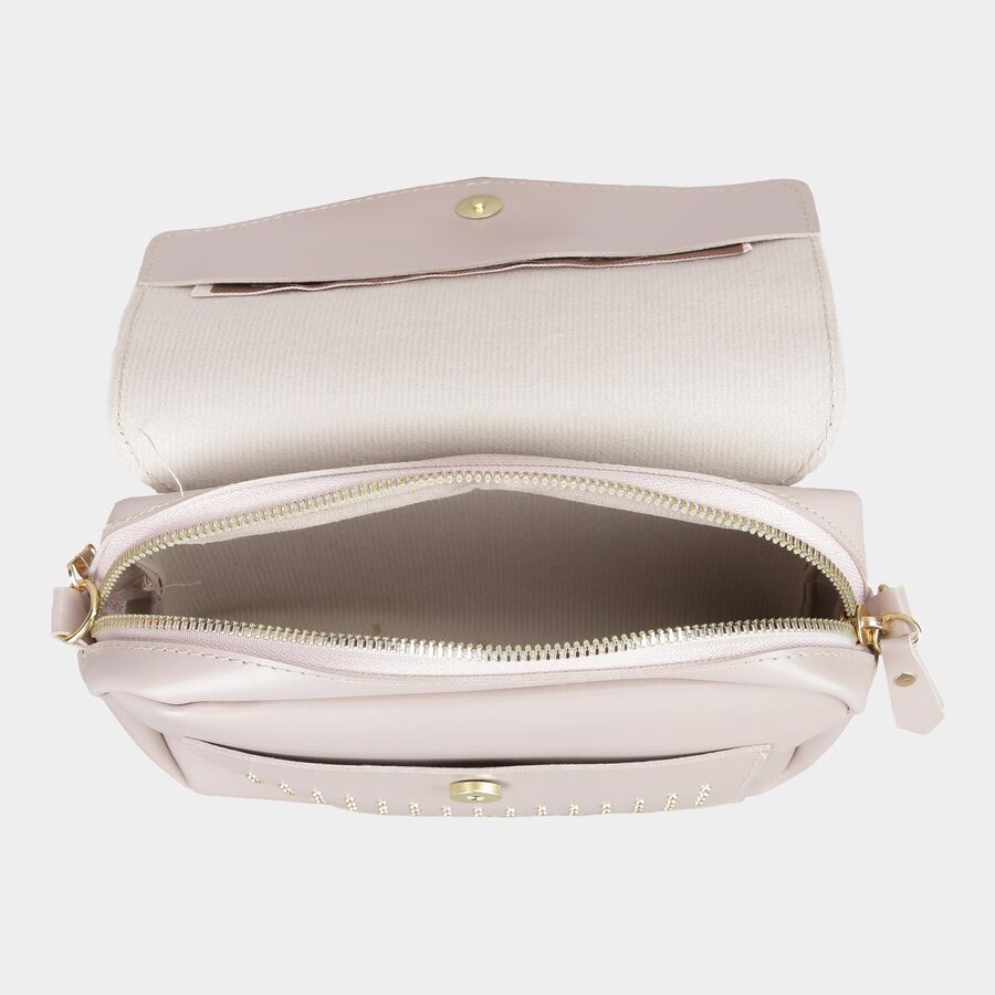 Women's Polyurethane Envelope/Zipper Sling Bag, , large image number null