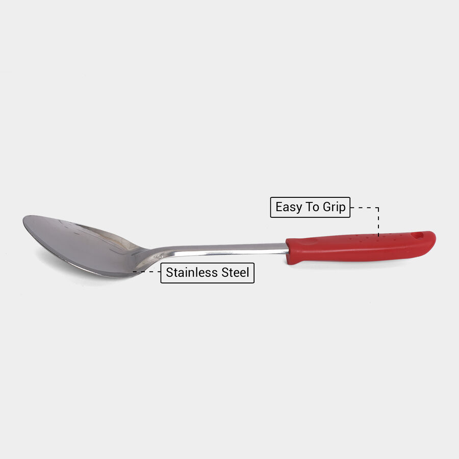 Stainless Steel Serving Spoon With Plastic Handle, , large image number null