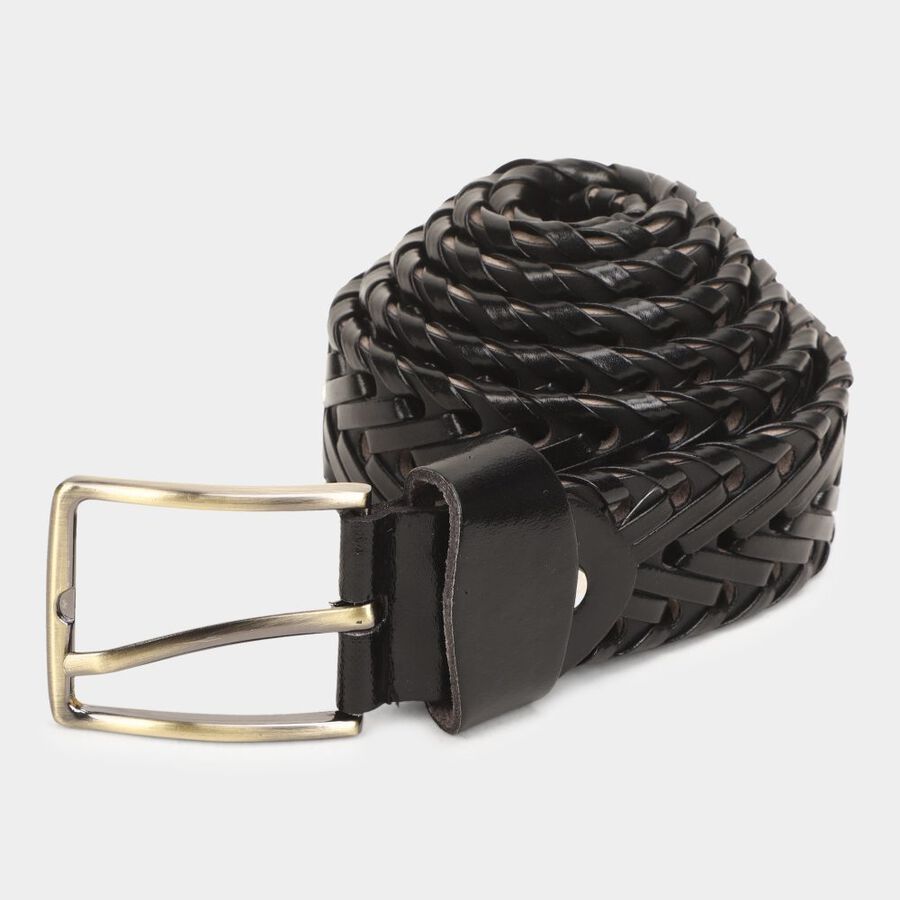 Men's Black Polyurethane Casual Belt, , large image number null