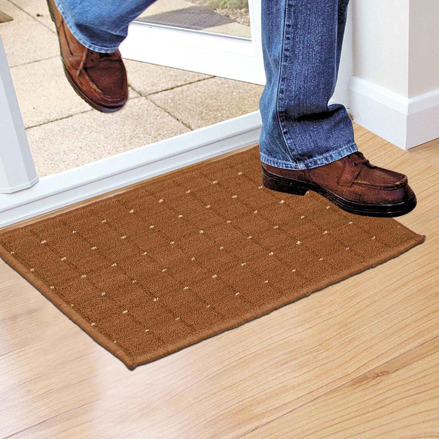 Home Beautiful                         Anti-Skid Brown Polycotton Door Mat
